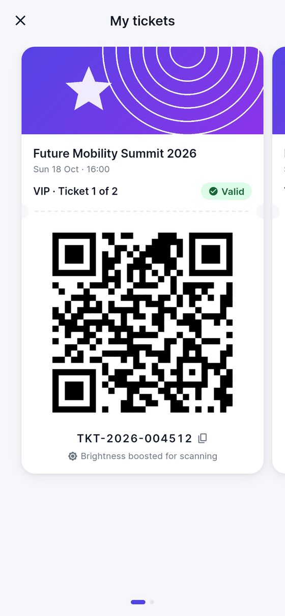 Ticket with large QR code
